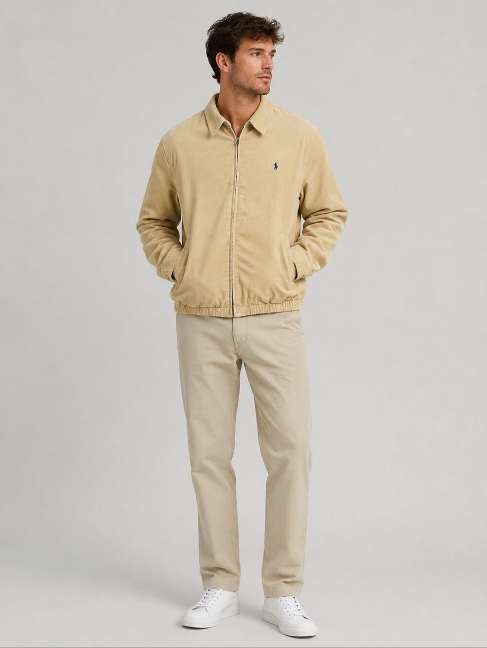 Vintage Polo Ralph Lauren Men’s Corduroy Harrington Jacket Size XXL Beige